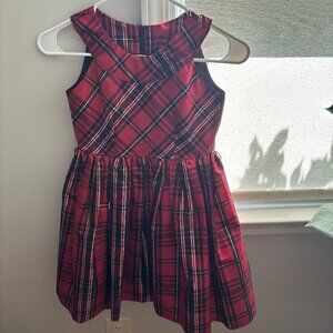 Plaid red girls holiday dress